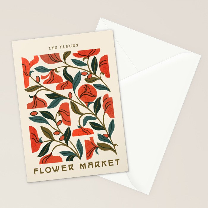 Nouveau Flower Market 1 Stationery Card Gallery Image 2