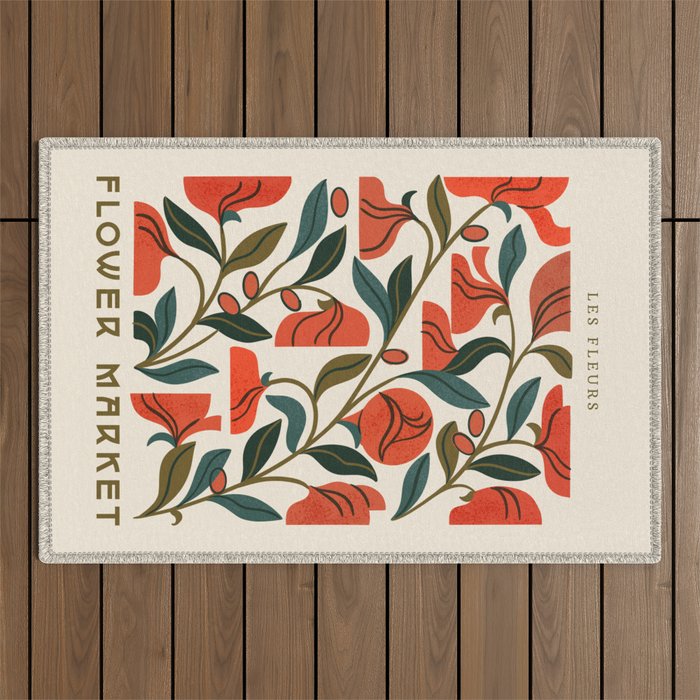 Nouveau Flower Market 1 Outdoor Rug Gallery Image 1