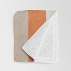 Orange Beige Dark Gray Abstract Geometric Art Throw Blanket Gallery Image 3