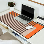 Orange Beige Dark Gray Abstract Geometric Art Desk Mat Gallery Image 2