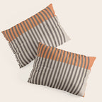 Orange Beige Dark Gray Abstract Geometric Art Pillow Sham Gallery Image 3