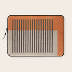 Orange Beige Dark Gray Abstract Geometric Art Laptop Sleeve Gallery Image 1