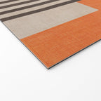 Orange Beige Dark Gray Abstract Geometric Art Welcome Mat Gallery Image 2