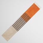 Orange Beige Dark Gray Abstract Geometric Art Table Runner Gallery Image 3