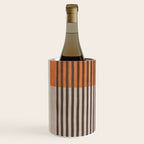 Orange Beige Dark Gray Abstract Geometric Art Wine Chiller Gallery Image 2