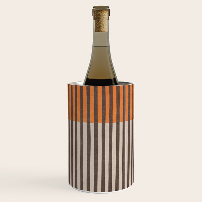 Orange Beige Dark Gray Abstract Geometric Art Wine Chiller Gallery Image 1