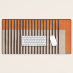 Orange Beige Dark Gray Abstract Geometric Art Desk Mat Gallery Image 1