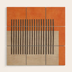 Orange Beige Dark Gray Abstract Geometric Art Wood Wall Art Gallery Image 1