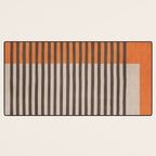 Orange Beige Dark Gray Abstract Geometric Art Desk Mat Gallery Image 3