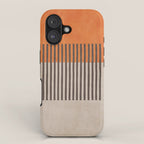 Orange Beige Dark Gray Abstract Geometric Art iPhone Case Gallery Image 1