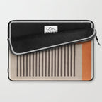 Orange Beige Dark Gray Abstract Geometric Art Laptop Sleeve Gallery Image 2