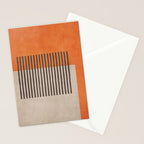 Orange Beige Dark Gray Abstract Geometric Art Stationery Card Gallery Image 2