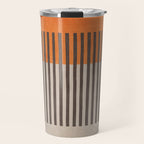 Orange Beige Dark Gray Abstract Geometric Art Travel Mug Gallery Image 1