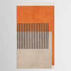 Orange Beige Dark Gray Abstract Geometric Art Tablecloth Gallery Image 2