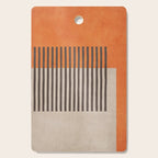 Orange Beige Dark Gray Abstract Geometric Art Cutting Board Gallery Image 1