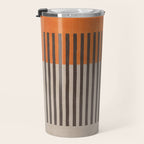 Orange Beige Dark Gray Abstract Geometric Art Travel Mug Gallery Image 3