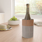 Orange Beige Dark Gray Abstract Geometric Art Wine Chiller Gallery Image 4