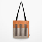 Orange Beige Dark Gray Abstract Geometric Art Tote Bag Gallery Image 2