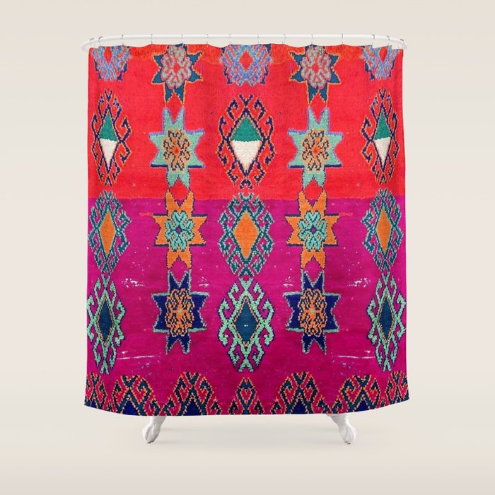 Moroccan Traditional Carpet Artwork Shower Curtain Gallery Image 1