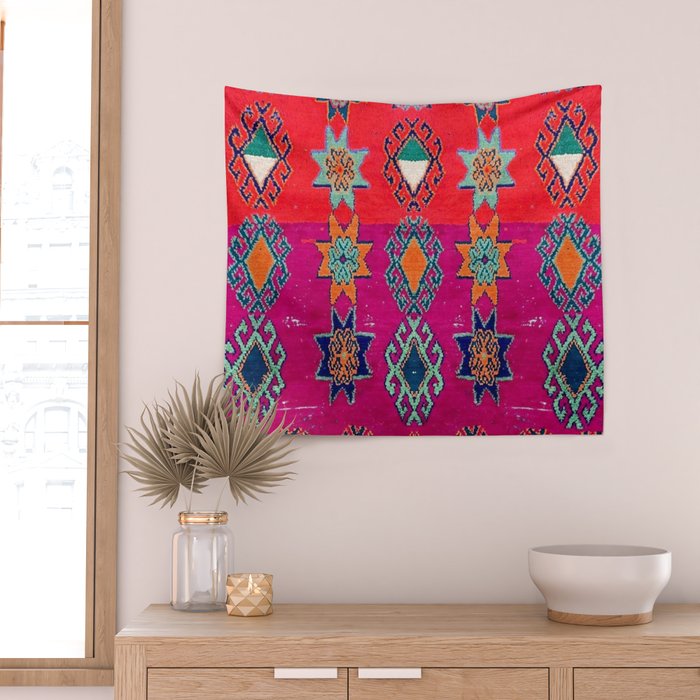 Moroccan Traditional Carpet Artwork Wall Tapestry Gallery Image 2