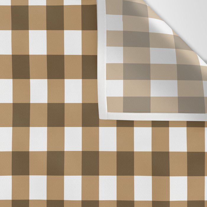 Neutral Tan Gingham Checkered Pattern Wall Tapestry Gallery Image 3