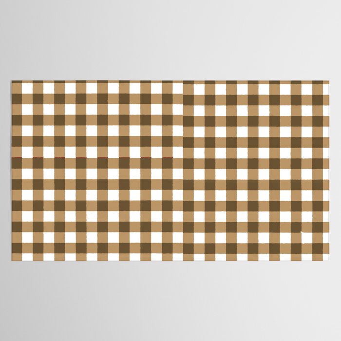Neutral Tan Gingham Checkered Pattern Tablecloth Gallery Image 2