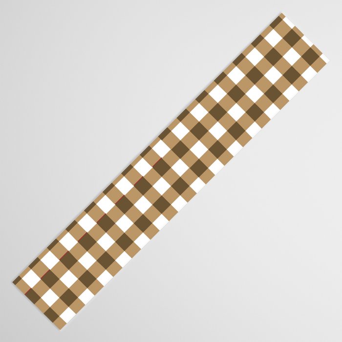 Neutral Tan Gingham Checkered Pattern Table Runner Gallery Image 3