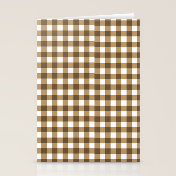 Neutral Tan Gingham Checkered Pattern Stationery Card Gallery Image 2