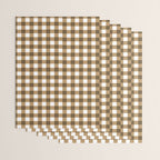 Neutral Tan Gingham Checkered Pattern Wrapping Paper Gallery Image 3