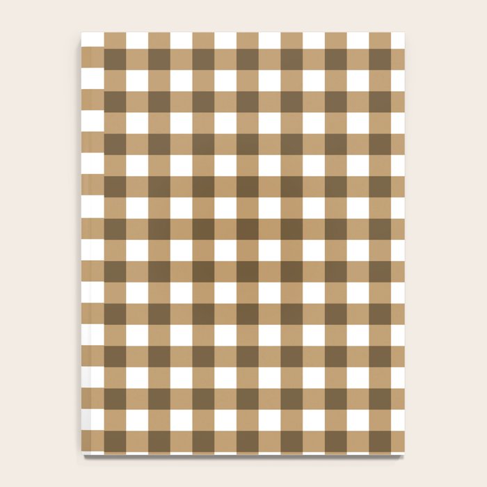 Neutral Tan Gingham Checkered Pattern Notebook Gallery Image 4