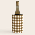 Neutral Tan Gingham Checkered Pattern Wine Chiller Gallery Image 1