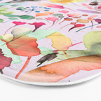 Wild Flowers Meadow Spring Garden Floral Watercolor Pink Bath Mat Gallery Image 3