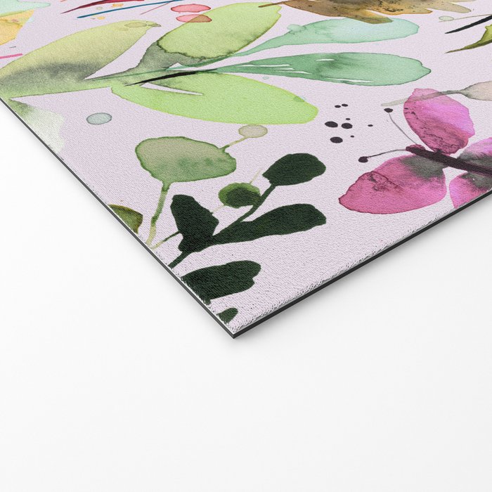 Wild Flowers Meadow Spring Garden Floral Watercolor Pink Welcome Mat Gallery Image 2