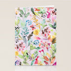 Wild Flowers Meadow Spring Garden Floral Watercolor Pink Stationery Card Gallery Image 2