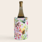 Wild Flowers Meadow Spring Garden Floral Watercolor Pink Wine Chiller Gallery Image 3