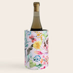 Wild Flowers Meadow Spring Garden Floral Watercolor Pink Wine Chiller Gallery Image 1