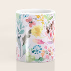 Wild Flowers Meadow Spring Garden Floral Watercolor Pink Coffee Mug Gallery Image 4