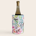 Wild Flowers Meadow Spring Garden Floral Watercolor Pink Wine Chiller Gallery Image 2