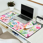 Wild Flowers Meadow Spring Garden Floral Watercolor Pink Desk Mat Gallery Image 2