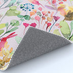 Wild Flowers Meadow Spring Garden Floral Watercolor Pink Rug Gallery Image 4