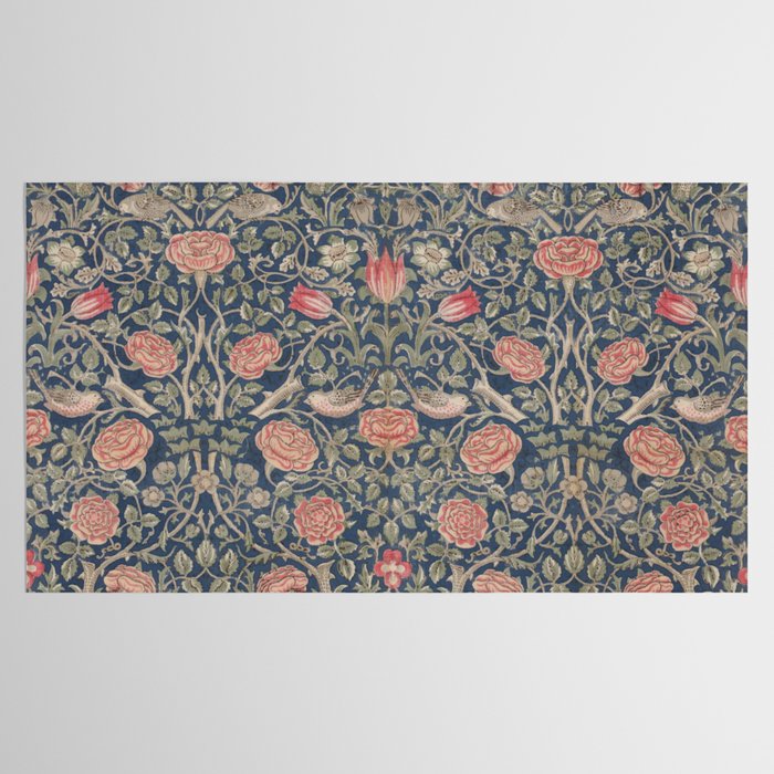 William Morris Tudor Rose Vintage Floral Tablecloth Gallery Image 2