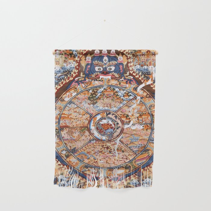 Tibetan Buddhist Samsara Dharma Wheel Wall Hanging Gallery Image 1