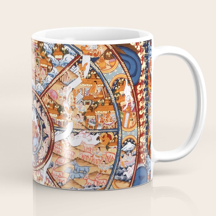 Tibetan Buddhist Samsara Dharma Wheel Coffee Mug Gallery Image 1