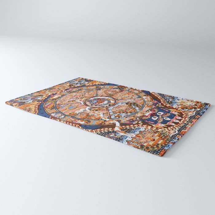Tibetan Buddhist Samsara Dharma Wheel Rug Gallery Image 3