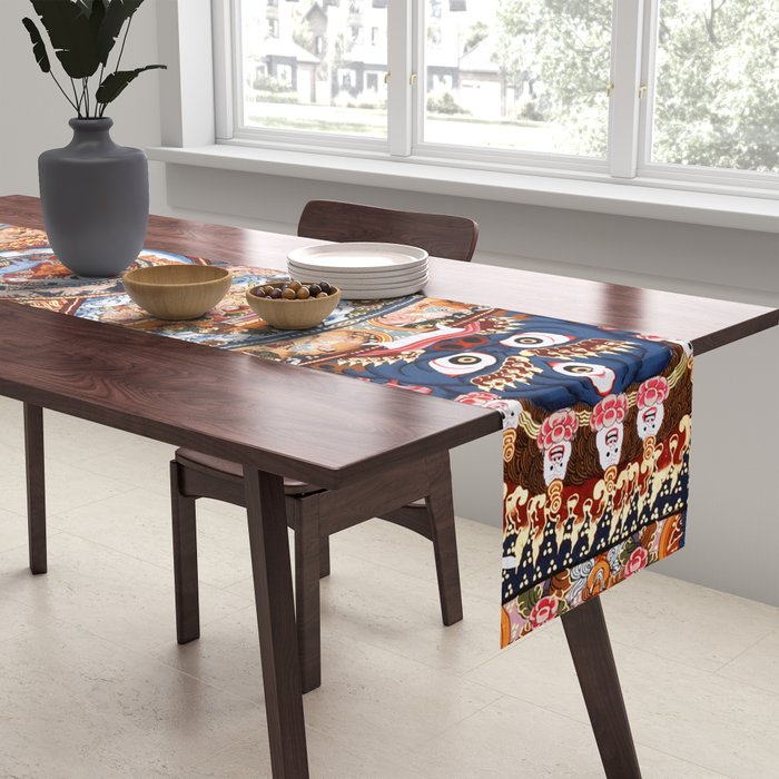 Tibetan Buddhist Samsara Dharma Wheel Table Runner Gallery Image 2