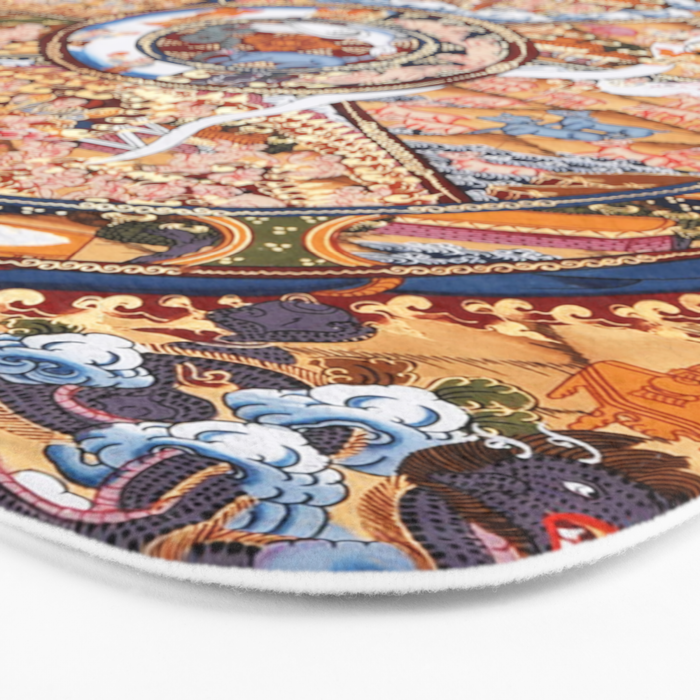 Tibetan Buddhist Samsara Dharma Wheel Bath Mat Gallery Image 3
