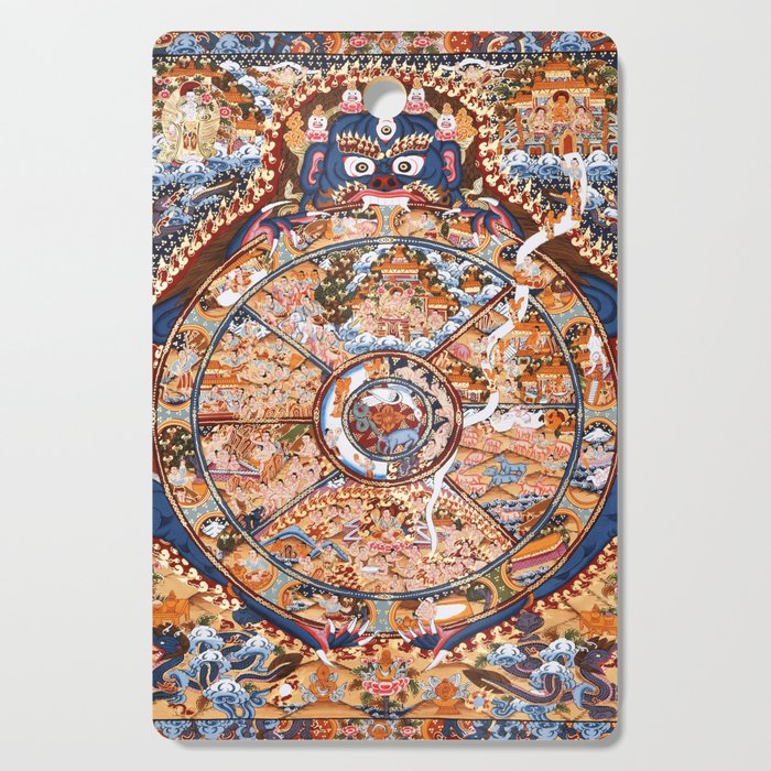 Tibetan Buddhist Samsara Dharma Wheel Cutting Board Gallery Image 1