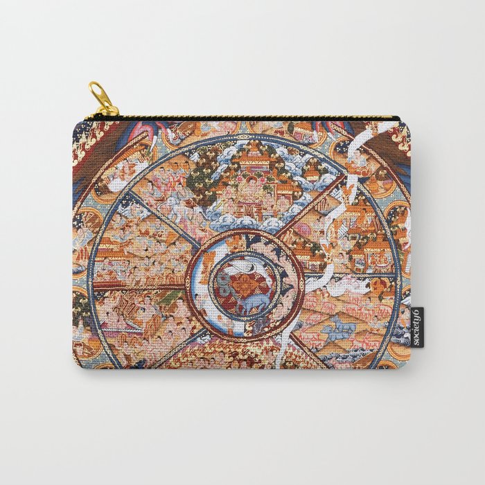 Tibetan Buddhist Samsara Dharma Wheel Carry All Pouch Gallery Image 1