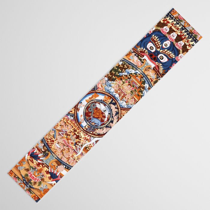 Tibetan Buddhist Samsara Dharma Wheel Table Runner Gallery Image 3