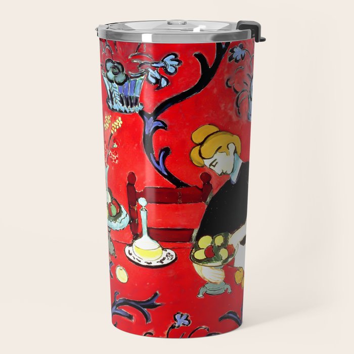 Matisse - The Dessert, Harmony in Red, 1908 Artwork Travel Mug Gallery Image 2